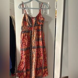 Old Navy Pink and Red Patterned Dress
